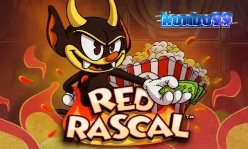 Red Rascal slot game interface featuring the main character and colorful amusement park theme